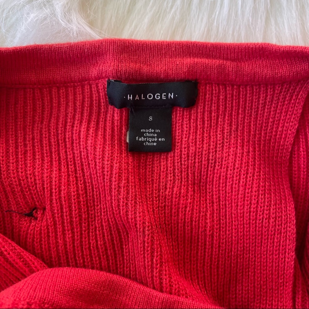 Halogen Split Back Oversized Button Tunic Red Sco… - image 7